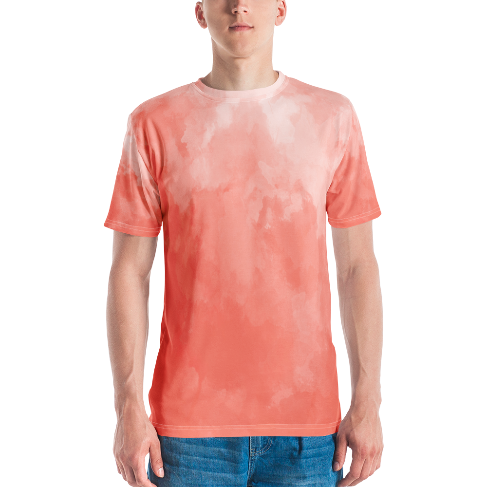 Coral Watercolor Men's T-shirt mockup