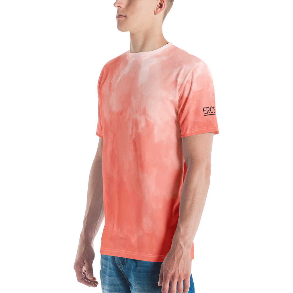 Coral Watercolor Men's T-shirt mockup