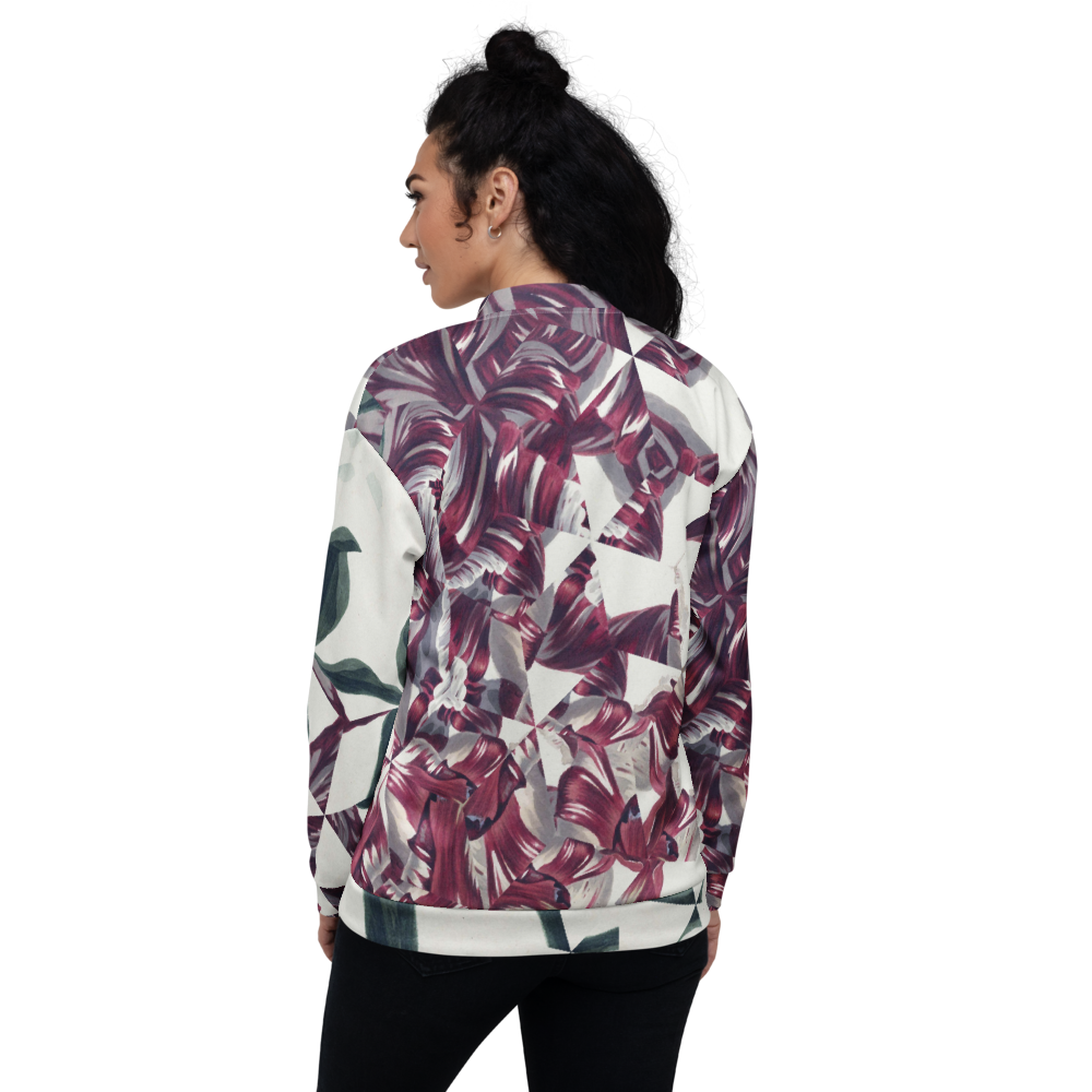 Reflected Flowers Bomber Jacket mockup