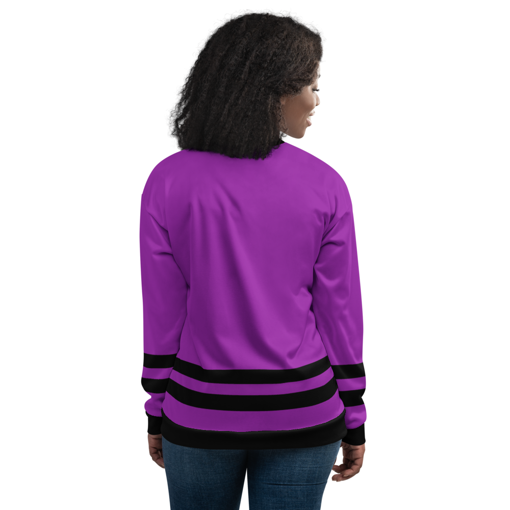 Purple Stripe Bomber Jacket
