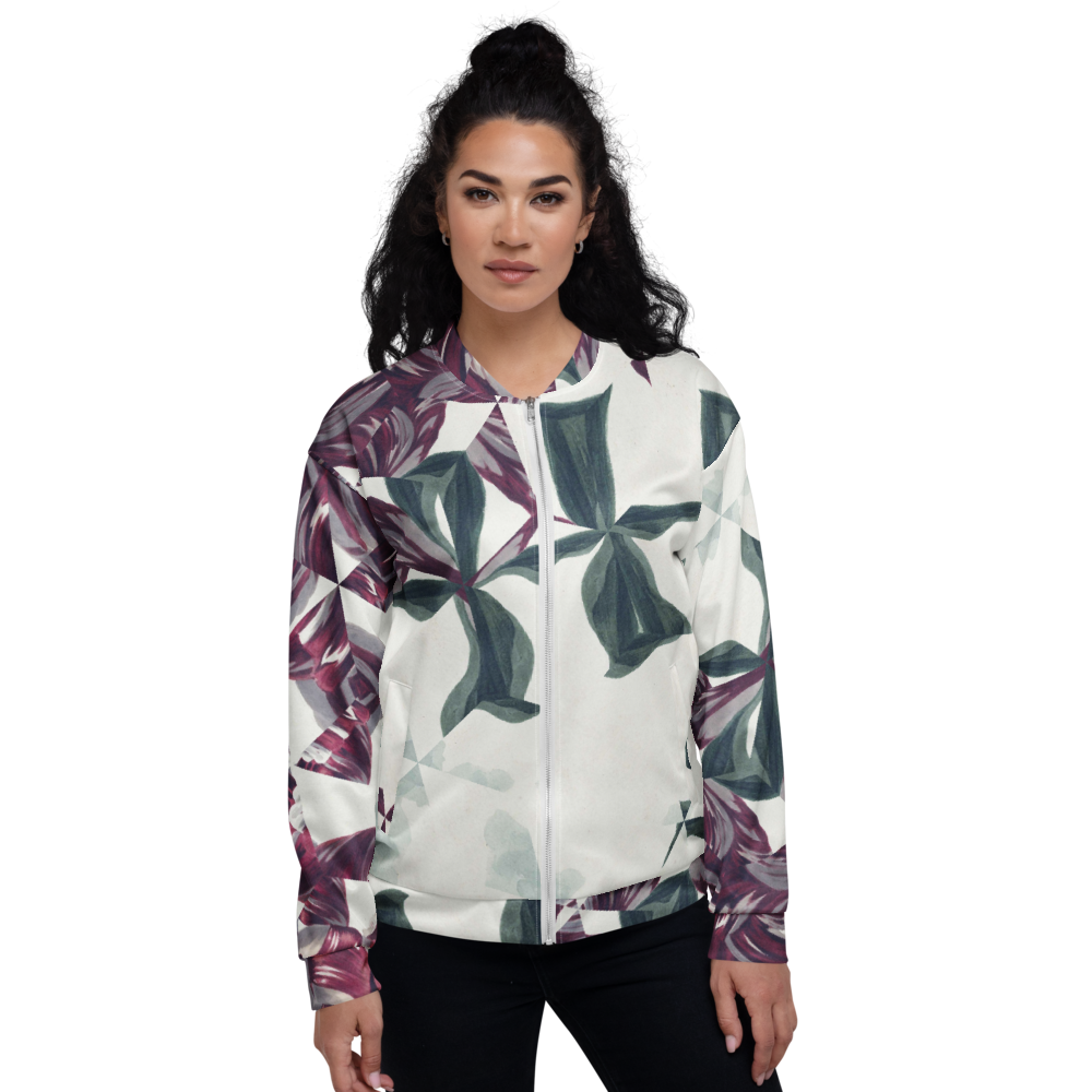 Reflected Flowers Bomber Jacket mockup