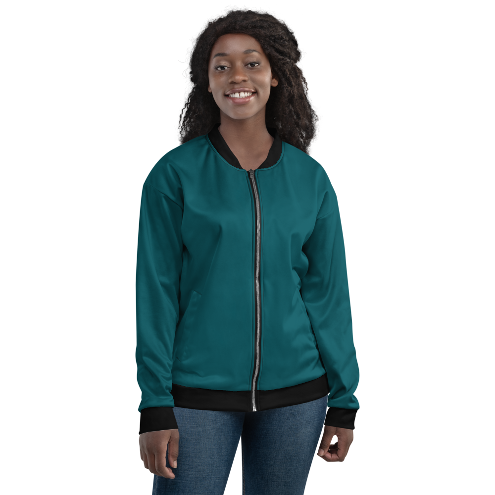 Teal Bomber Jacket mockup