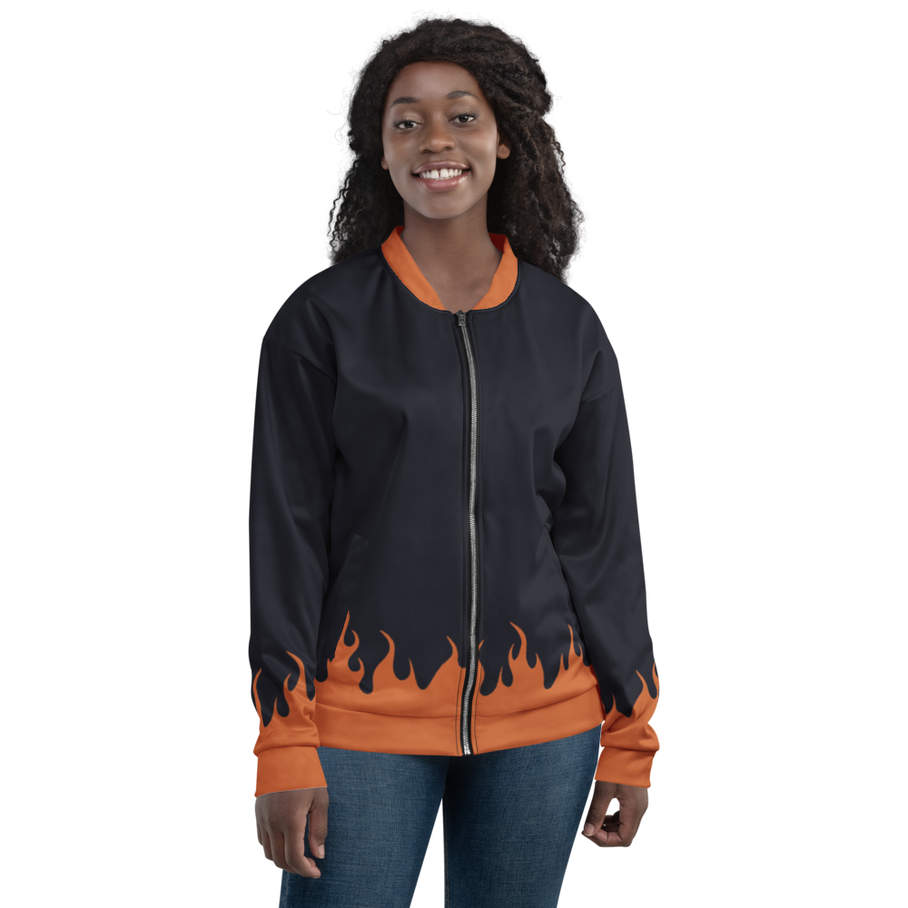 Flame Thrower Bomber Jacket mockup