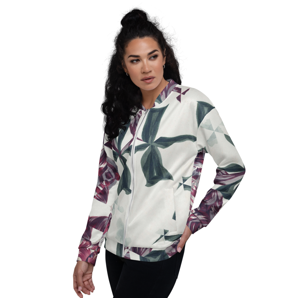 Reflected Flowers Bomber Jacket mockup