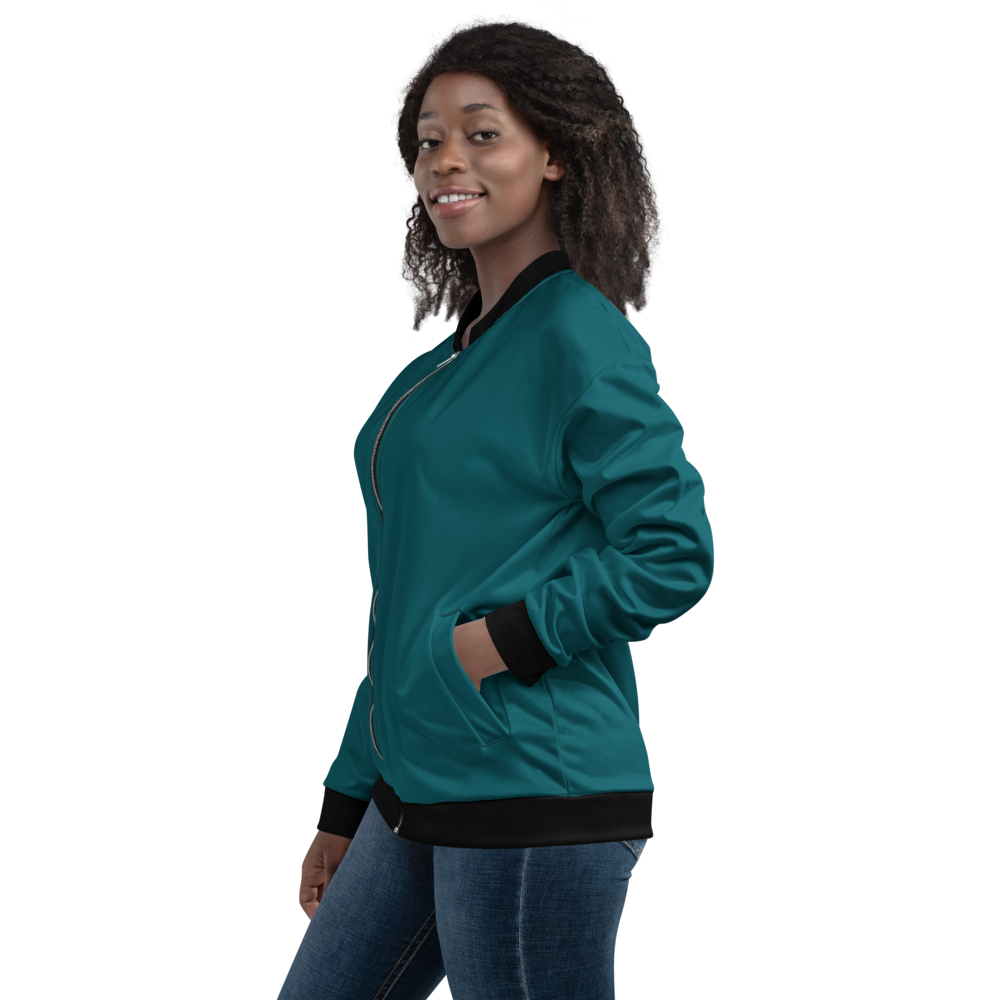 Teal Bomber Jacket mockup