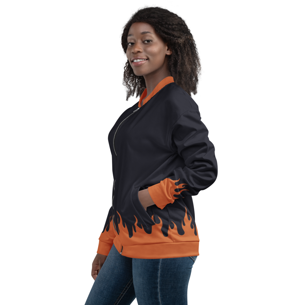 Flame Thrower Bomber Jacket mockup