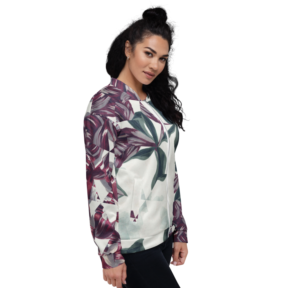 Reflected Flowers Bomber Jacket mockup