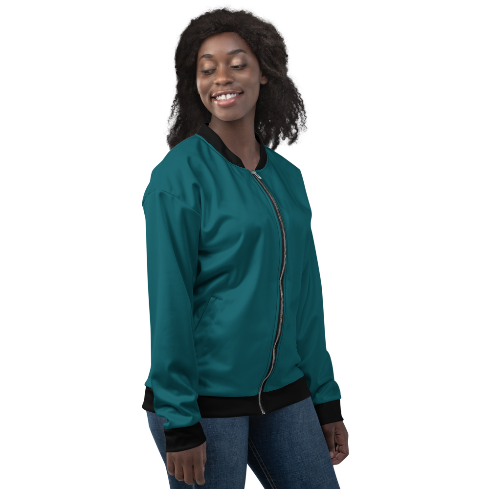 Teal Bomber Jacket mockup