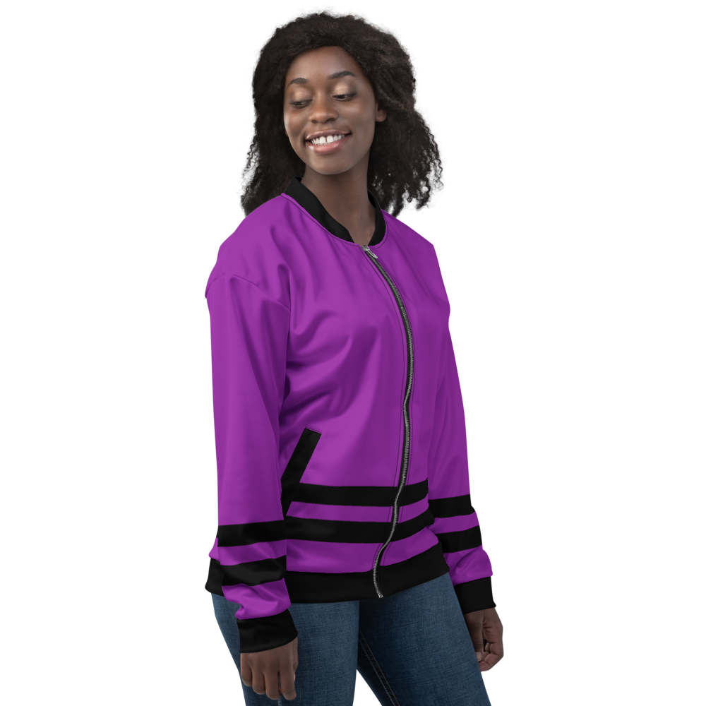 Purple Stripe Bomber Jacket mockup