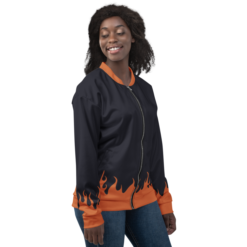 Flame Thrower Bomber Jacket mockup