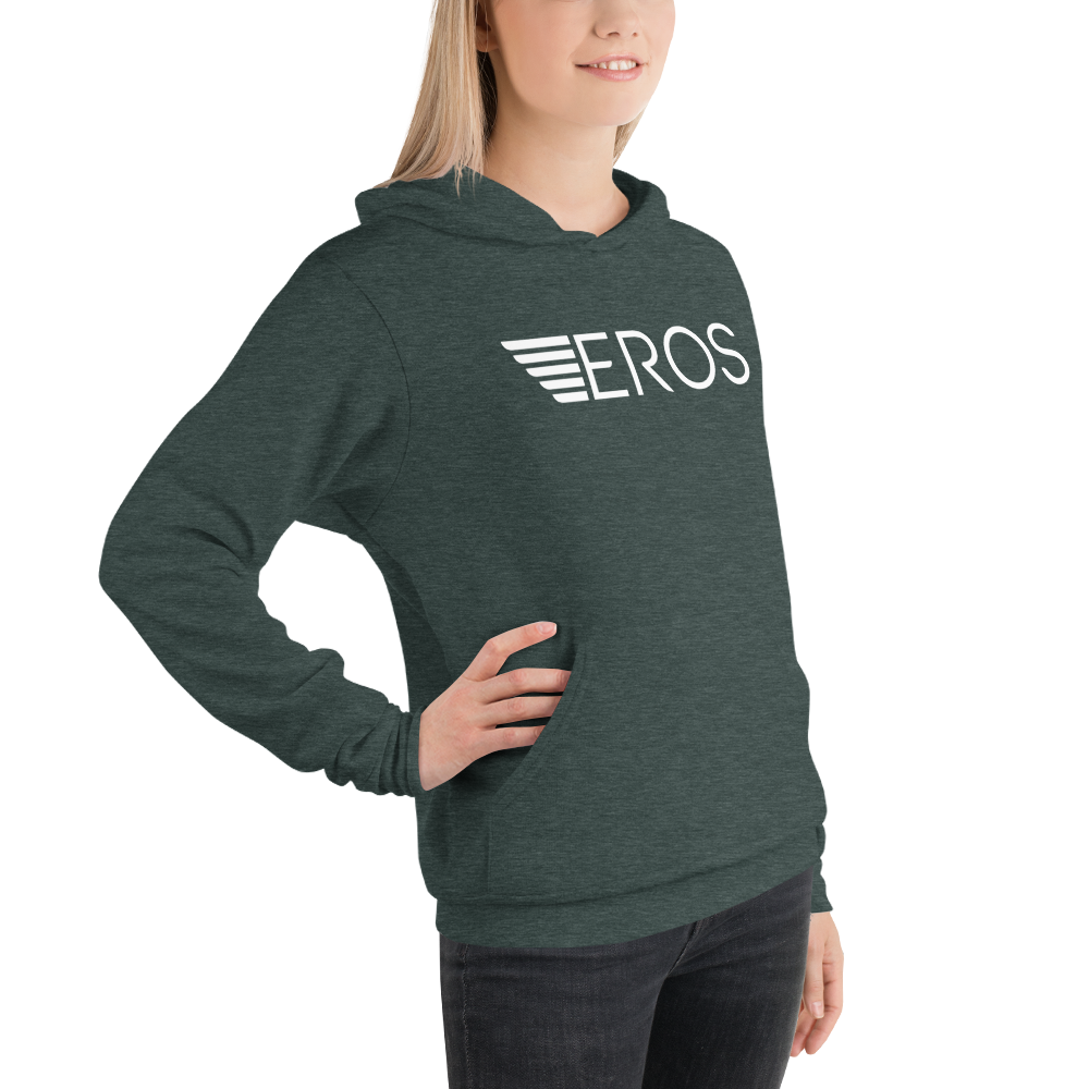 Eros-White Unisex hoodie mockup